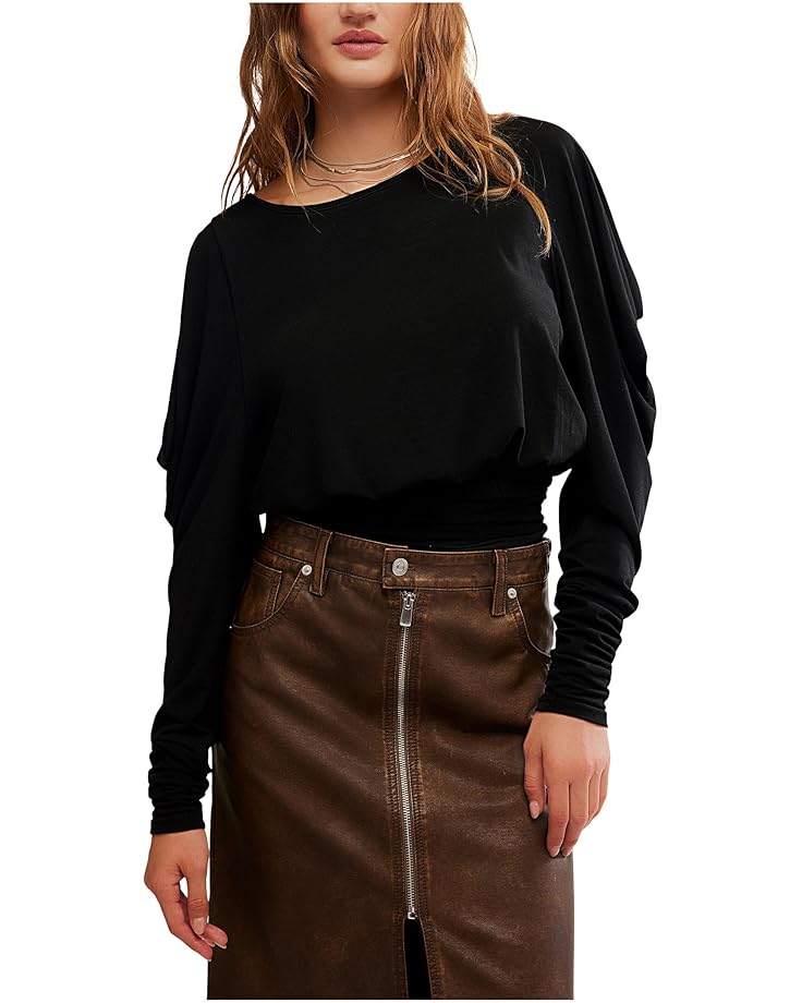 

Женская футболка с длинным рукавом Free People Moxie, Black