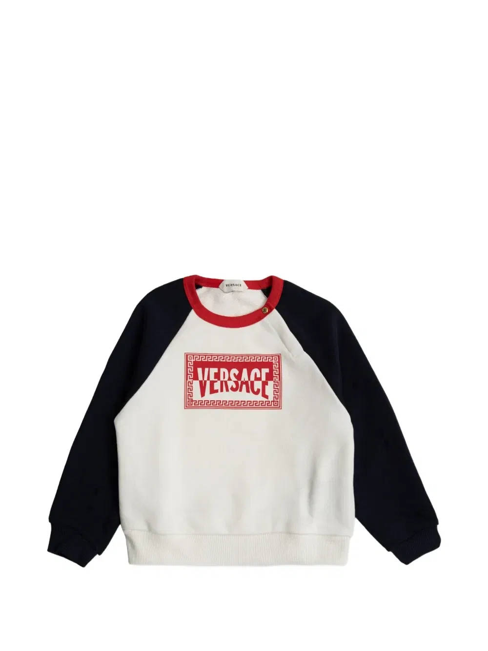 Свитшот с логотипом и рукавами реглан Versace Kids, белый