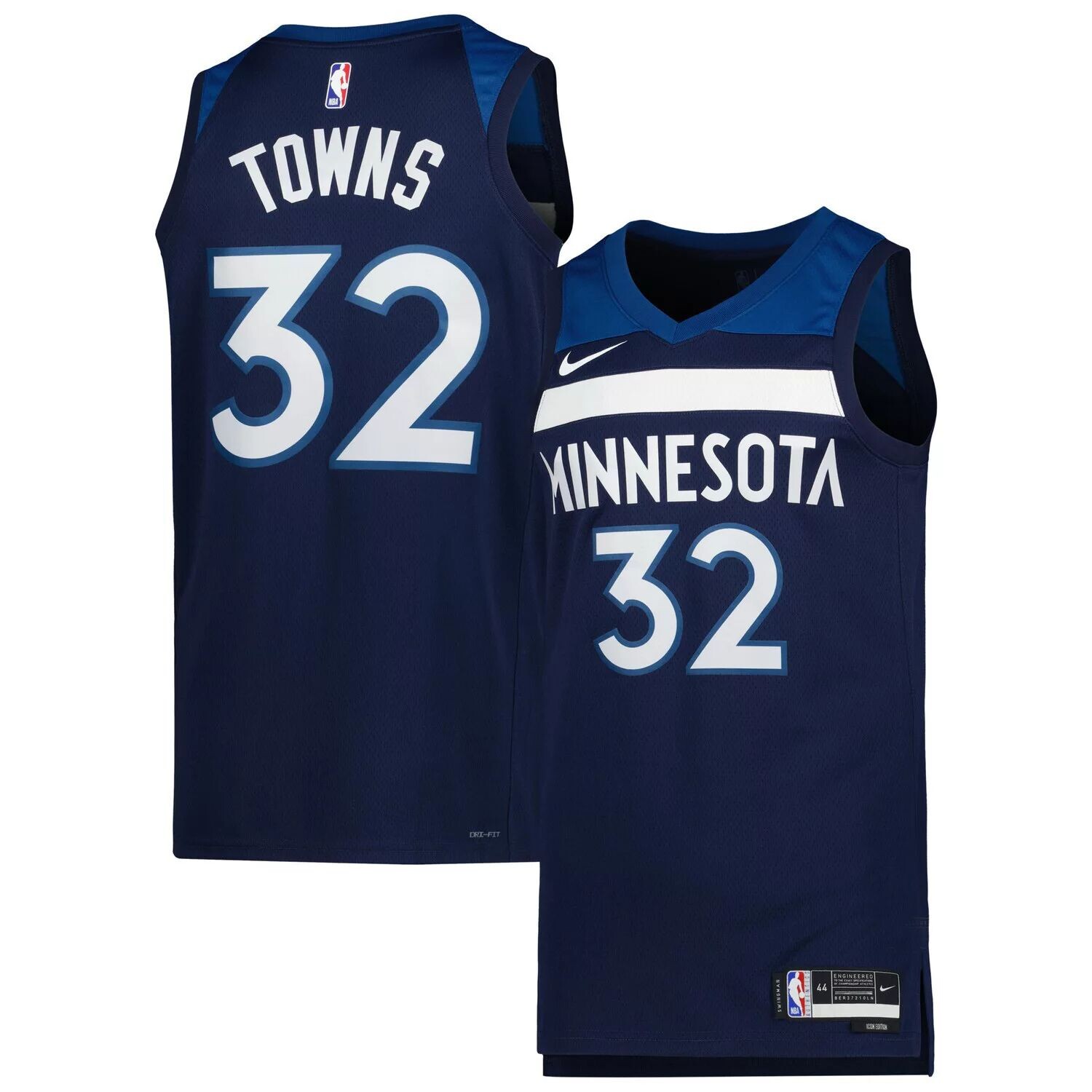 

Унисекс Джерси Karl-Anthony Towns Navy Minnesota Timberwolves 2022/23 Swingman — Icon Edition Nike