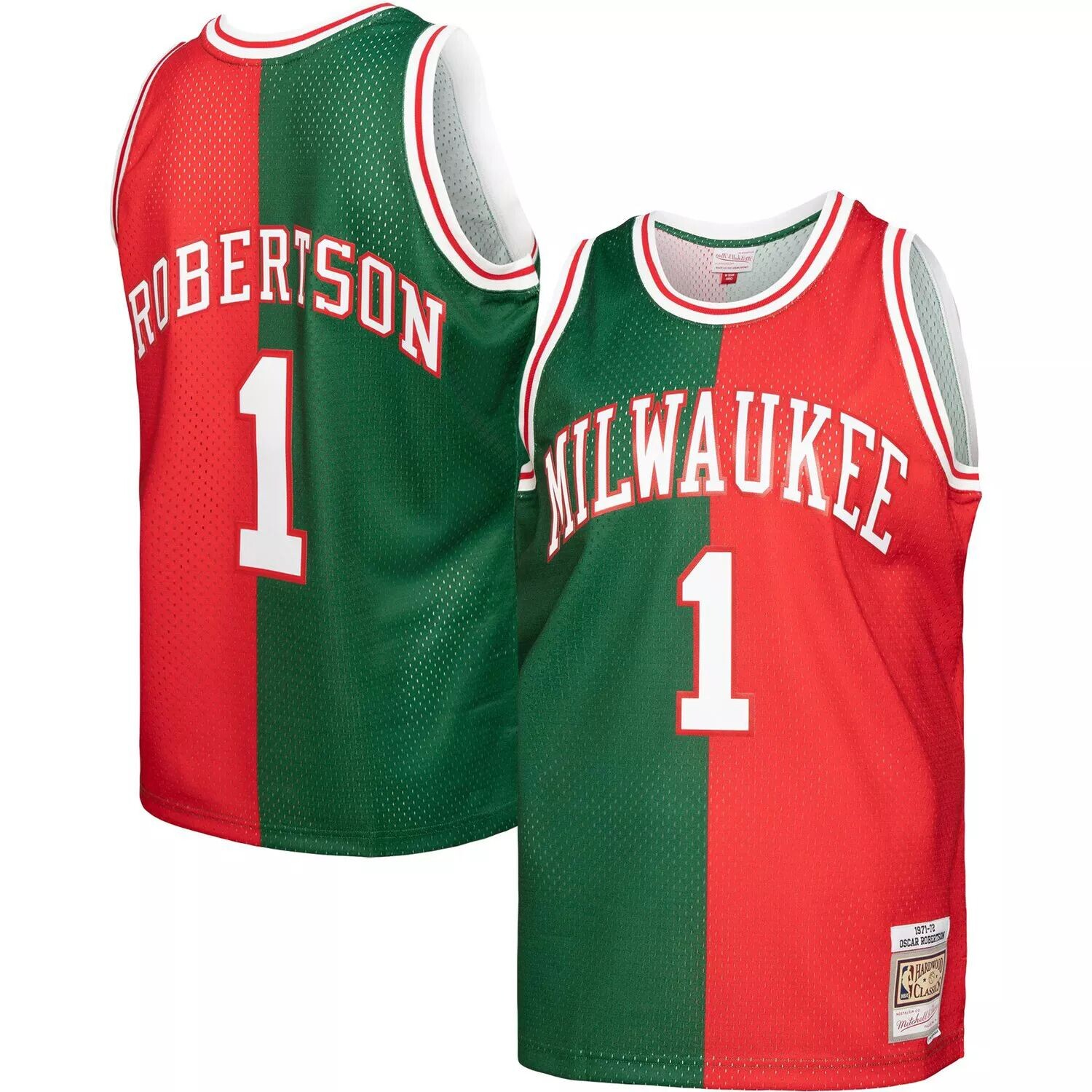 

Мужская майка Mitchell & Ness Oscar Robertson зелено-красная Milwaukee Bucks Hardwood Classics 1971-72 Split Swingman Джерси, Красный, Мужская майка Mitchell & Ness Oscar Robertson зелено-красная Milwaukee Bucks Hardwood Classics 1971-72 Split Swingman Дж