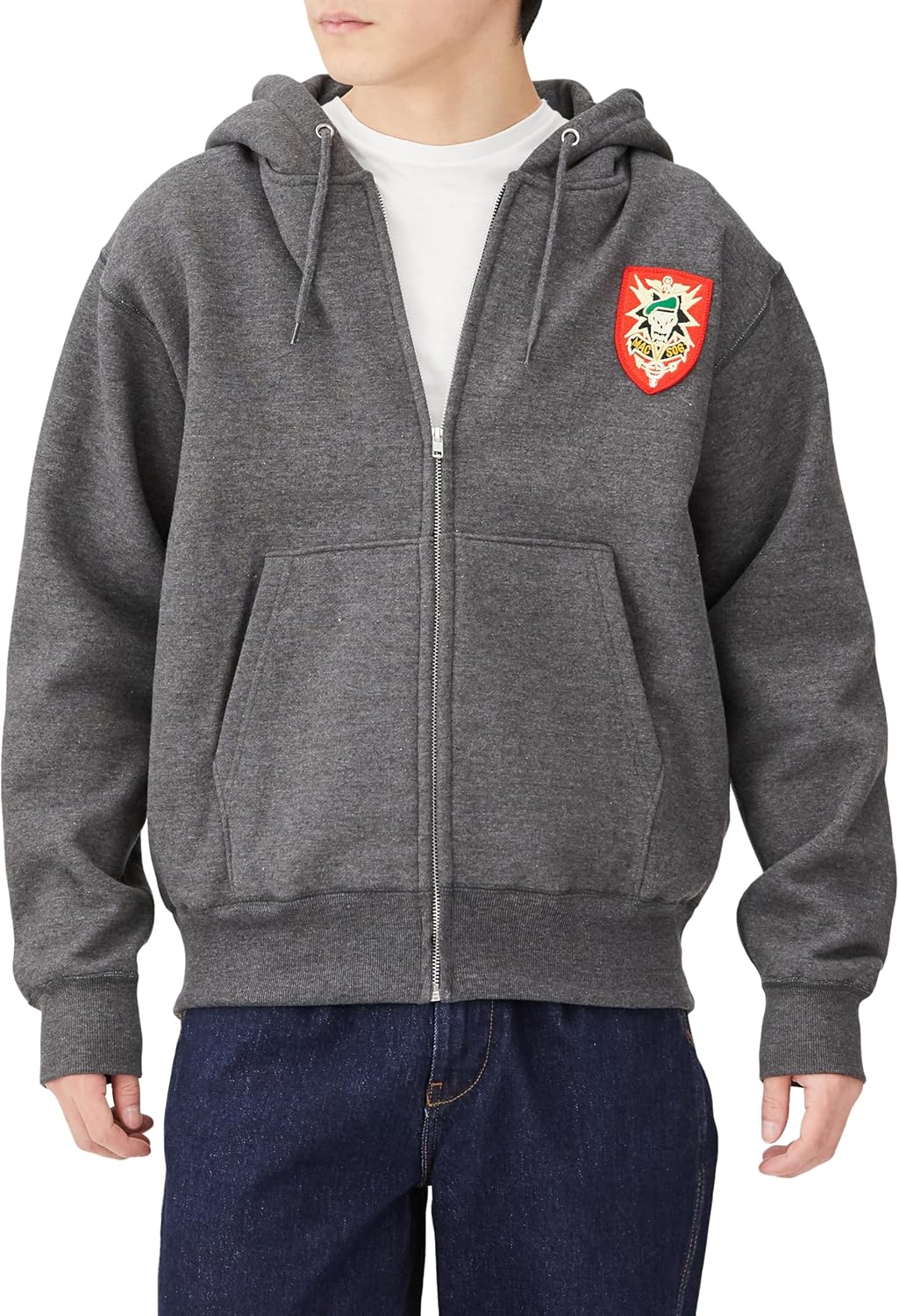 

Толстовка с капюшоном в стиле F, нашивка с гербом армии США, флисовая подкладка, толстовка на молнии, цвет угольно-серый, размер M F-Style