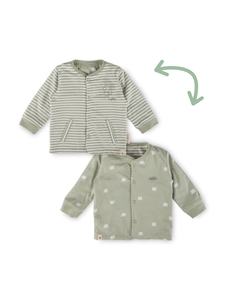 Sigikid Двусторонняя детская куртка Classic Baby зеленого цвета — фото 2
