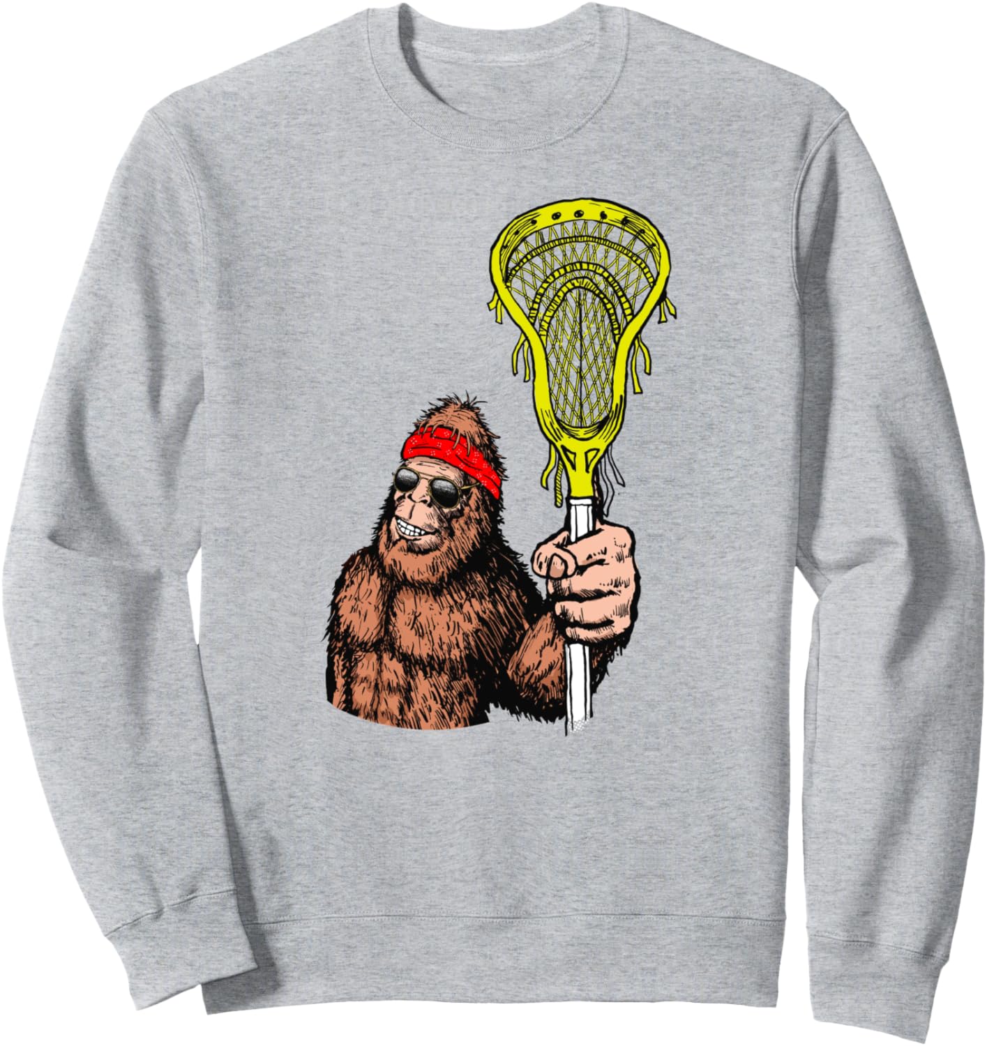 

Расслабься, братан! Забавная толстовка с изображением Сасквоча, Бигфута и Лакросса в стиле 80-х Giant Step Lacrosse Gear, серый