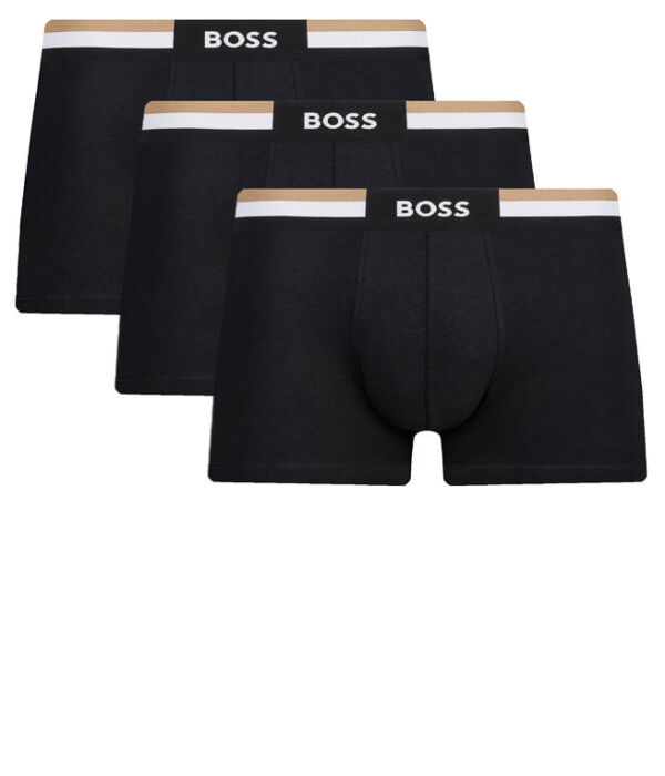 

Комплект черных боксеров Boss с логотипом, 3 штуки