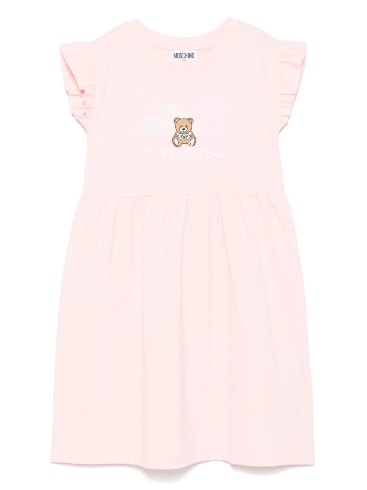 

Платье с вышитым логотипом Moschino Kids, розовый