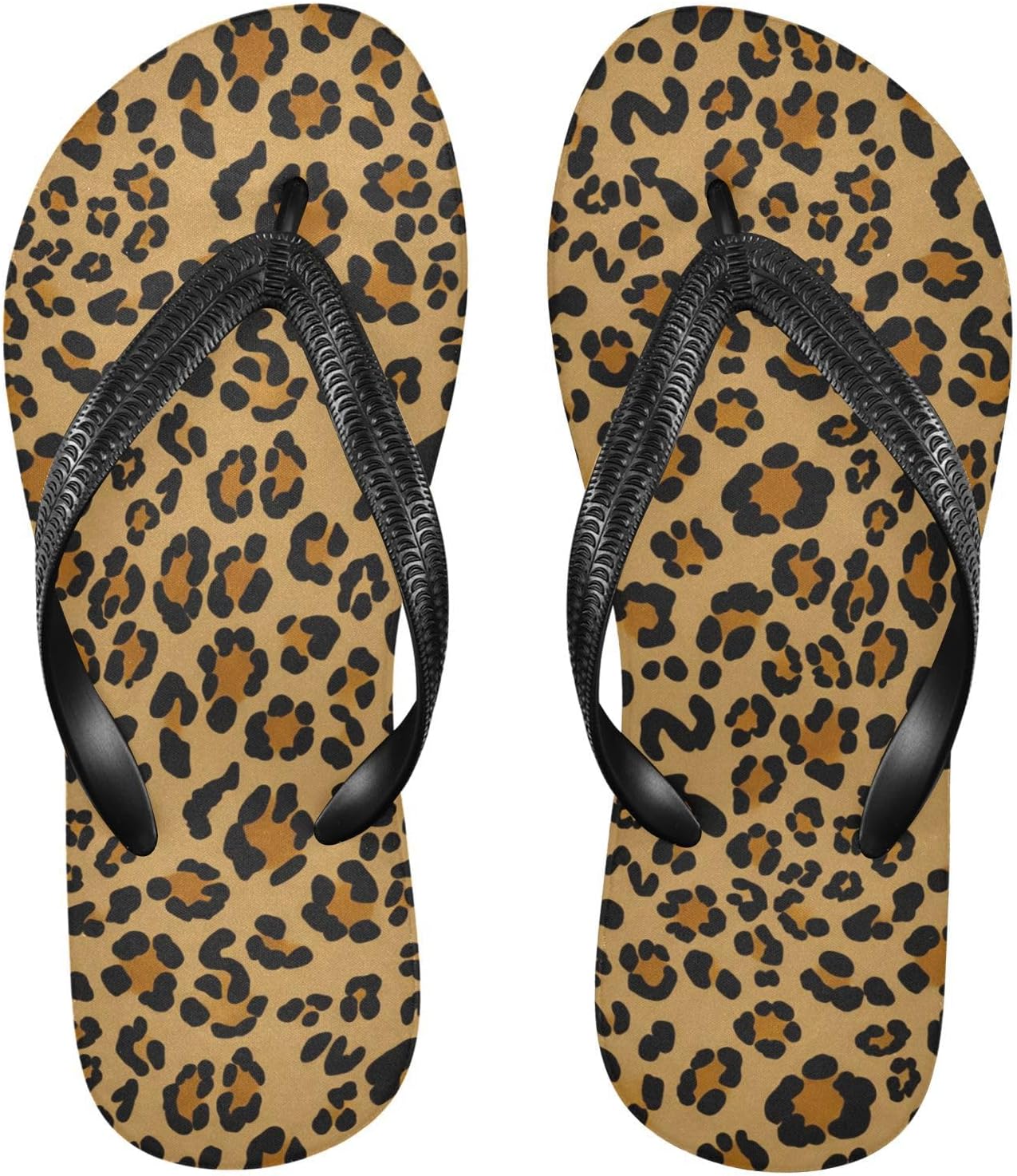 

Женские и мужские пляжные шлепанцы Leopard Brown Dark для лета, повседневные сандалии и душевые тапочки 20861863 Kfbe, темно-коричневый