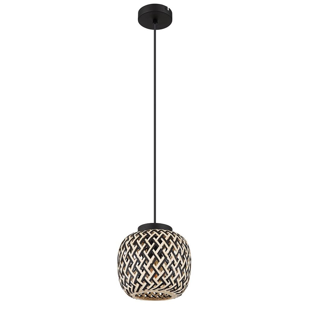 

Подвесной светильник, металл, черный матовый, бамбук, D 20 см Globo Lighting, коричневый