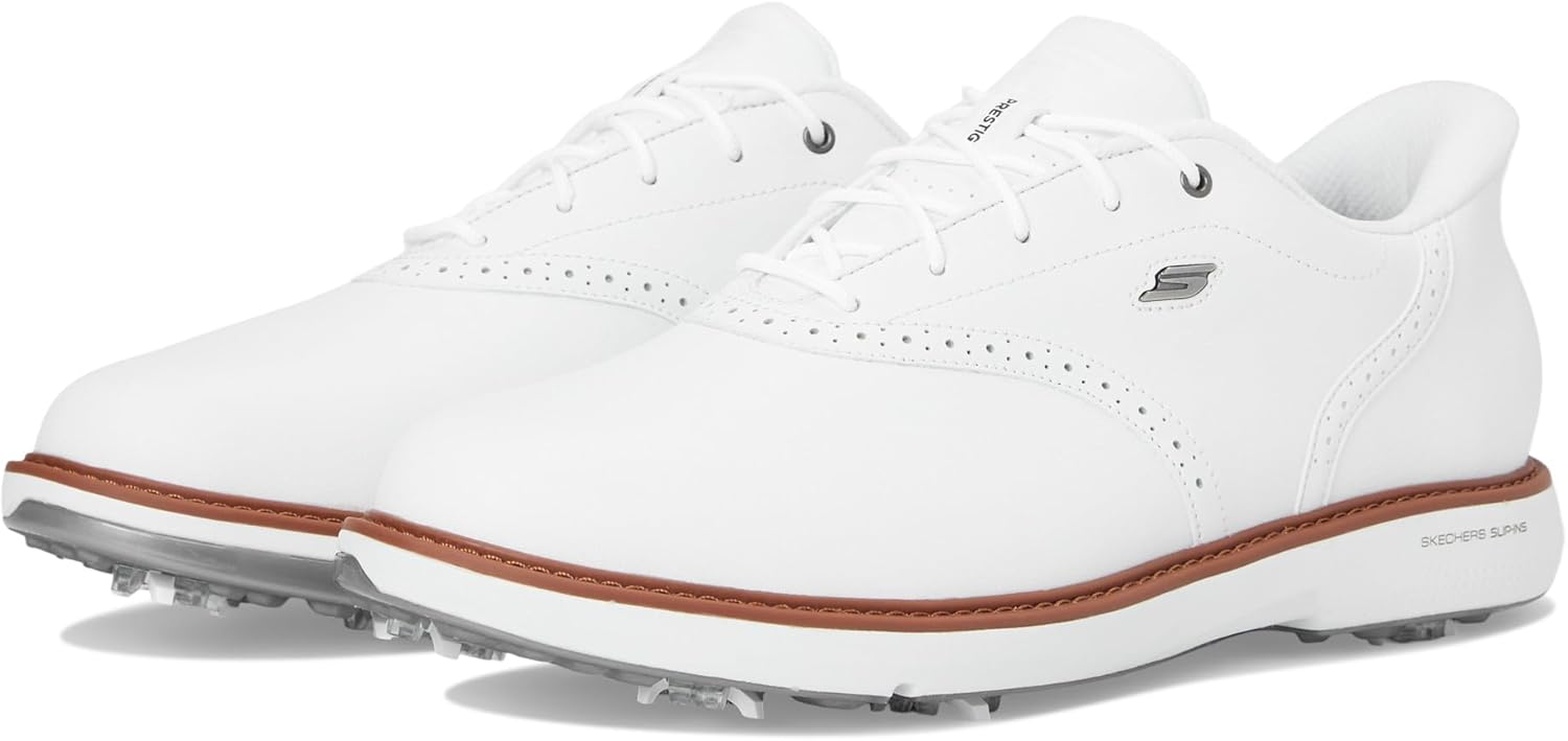 

Мужские гольф-кроссовки Skechers Prestige с анатомической стелькой, белый/синий/темно-синий