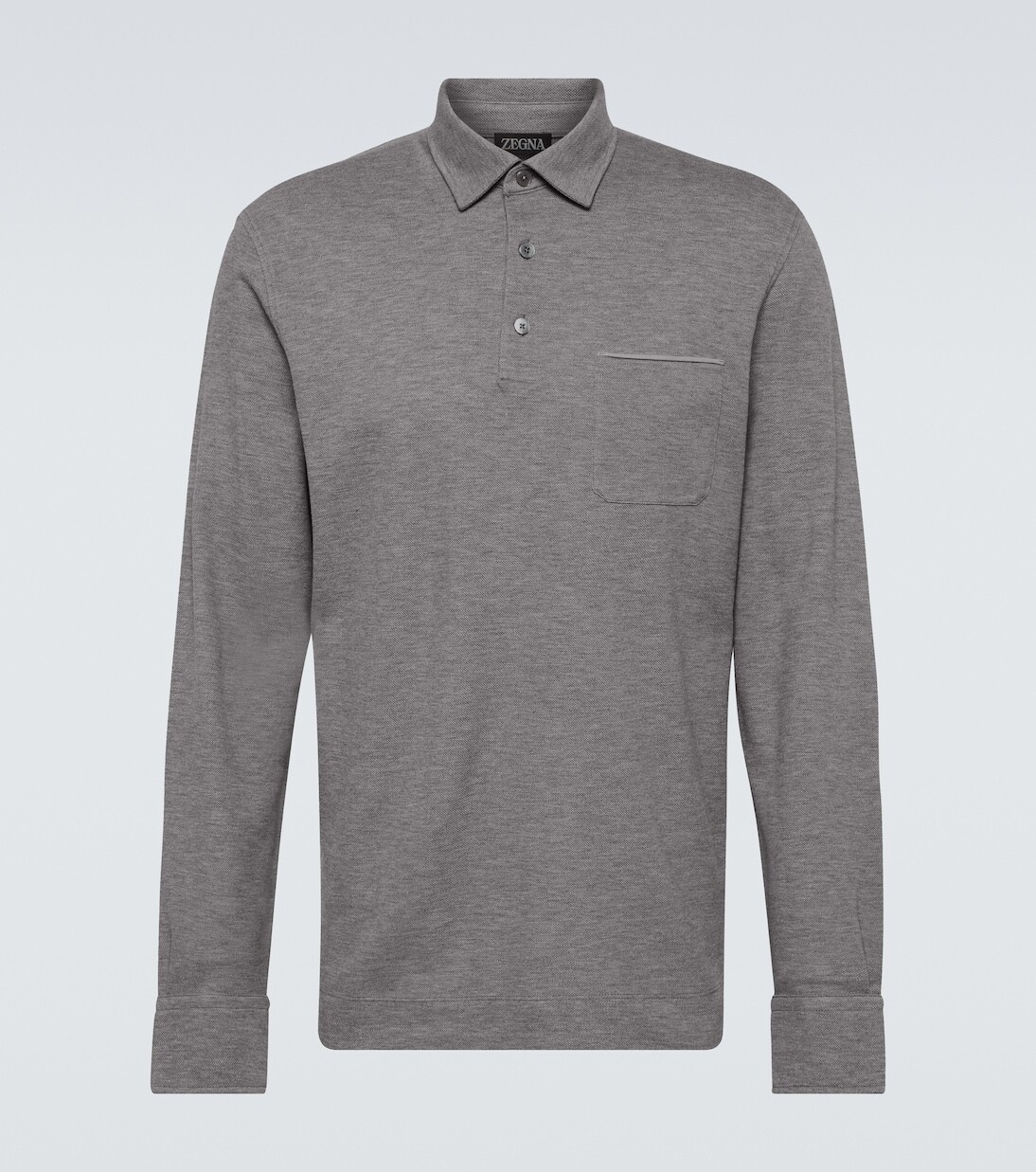 

Хлопковая рубашка-поло Zegna, серый
