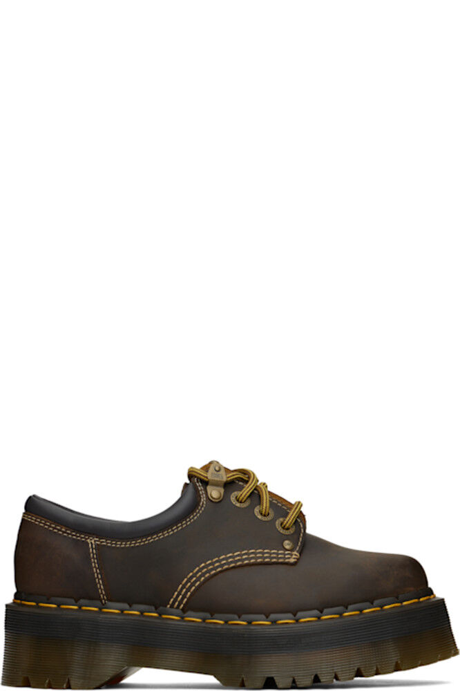 

Коричневые 8053 Arc Crazy Horse кожаные туфли на платформе Дерби Dr. Martens