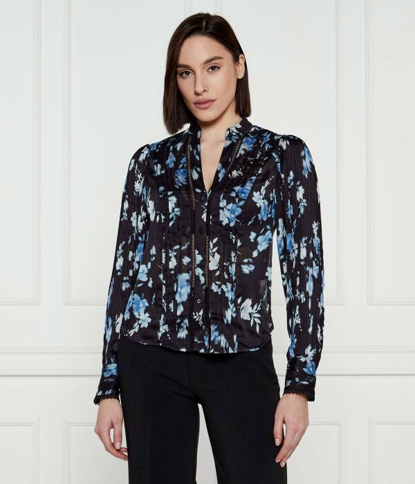 

Блуза женская Guess Jeans с цветочным рисунком, черный