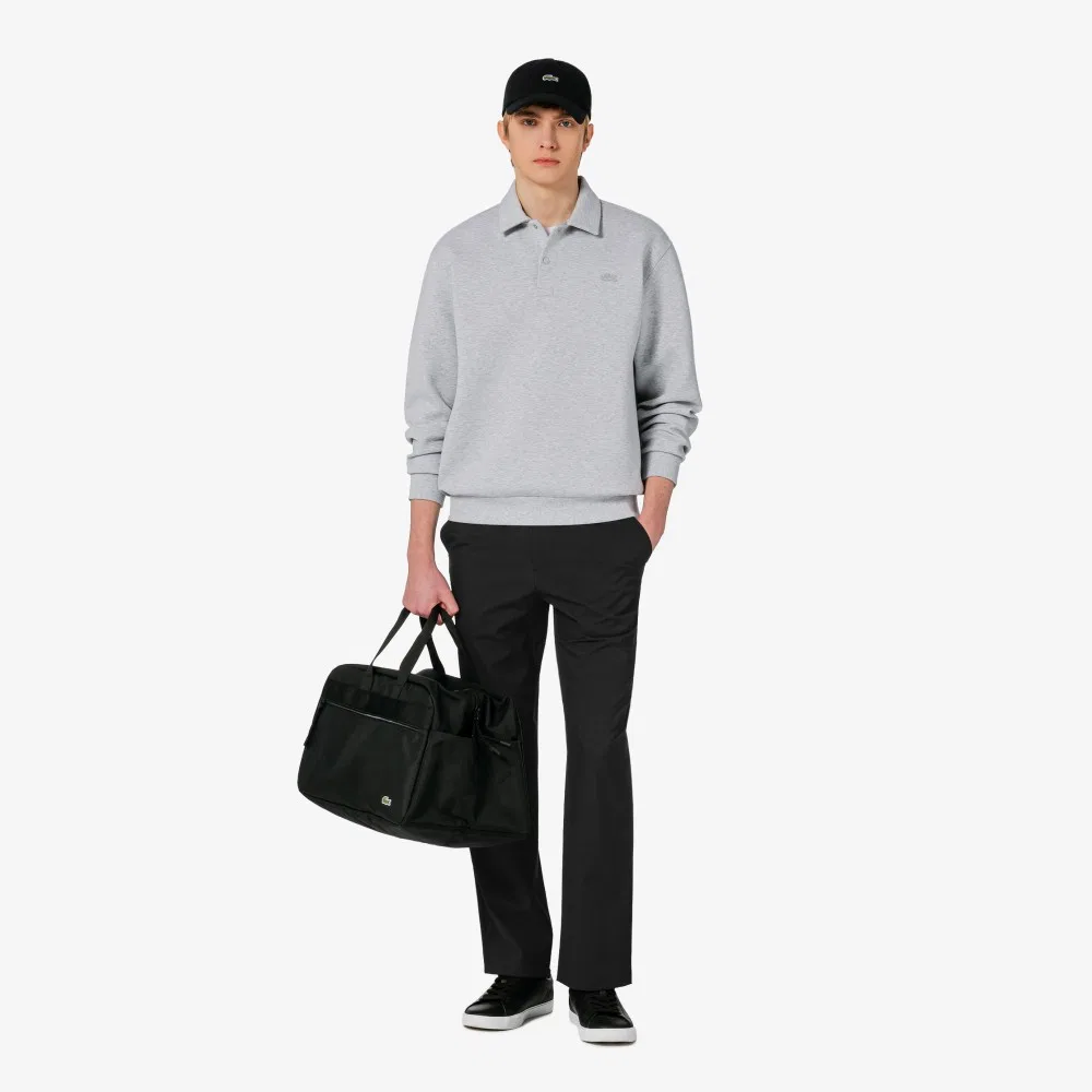 Мужские чёрные лёгкие слаксы полуширокого кроя от Lacoste — фото 4