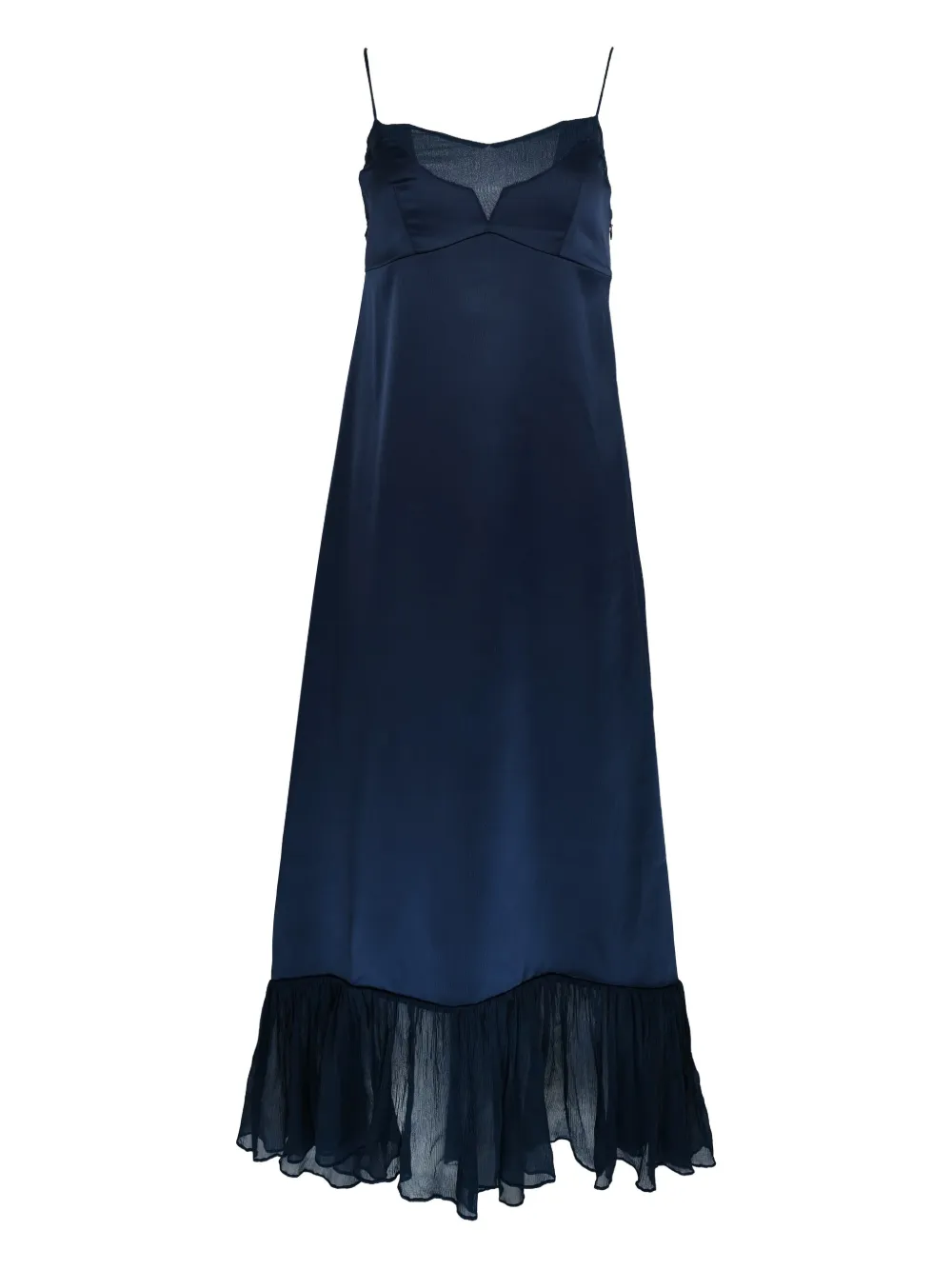 

Платье миди Layla с отделкой из шифона AZEEZA, синий