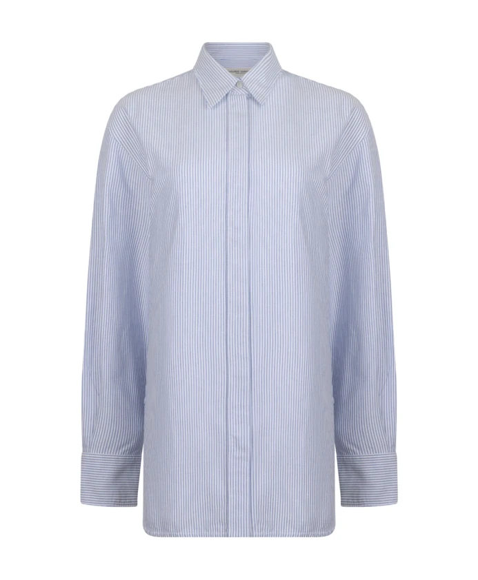 

Полосатая рубашка с золотой звездой на спине. Golden Goose, синий