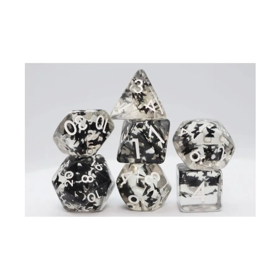 

Набор Poly — Butterfly Kiss Черный с белым (7), Dice Sets - Resin/Acrylic - Black, Grey, White, & Metallics (Foam Brain Games)