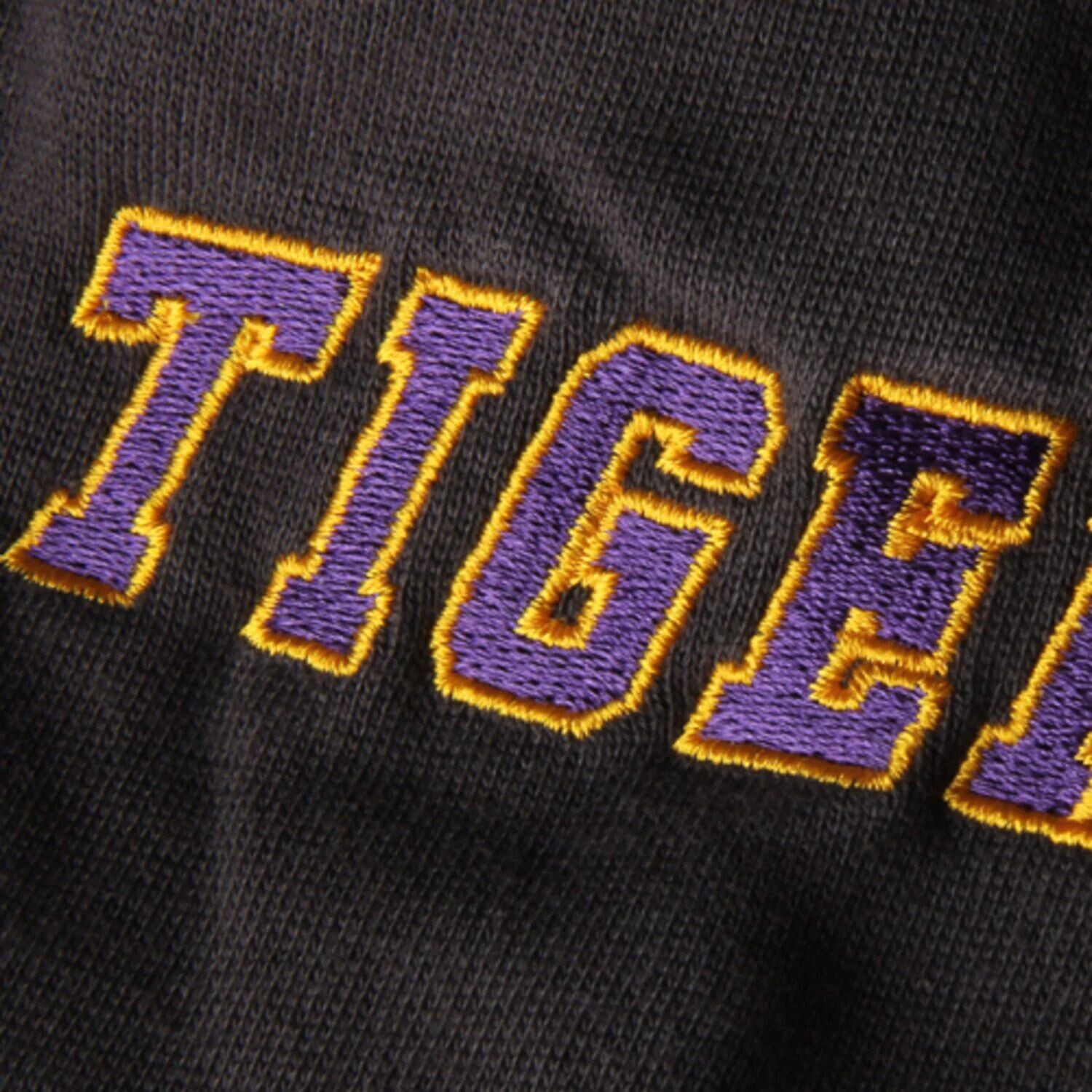 Темно-серый пуловер с капюшоном и большим логотипом Youth Stadium Athletic LSU Tigers Unbranded — фото 3
