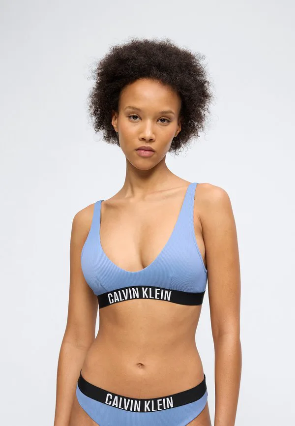 Топ от купальника scoop bralette intense power swim bikini top Calvin Klein Swimwear, Blue Tulip — фото 3