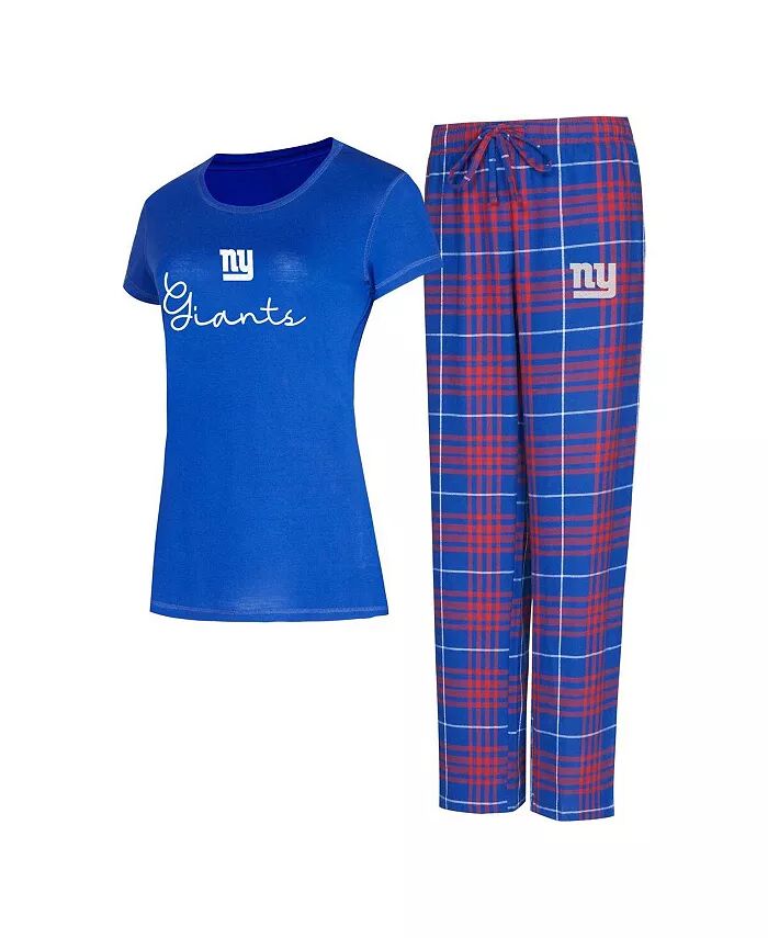 

Женская футболка New York Giants Vector, фланелевые штаны, комплект для сна Concepts Sport