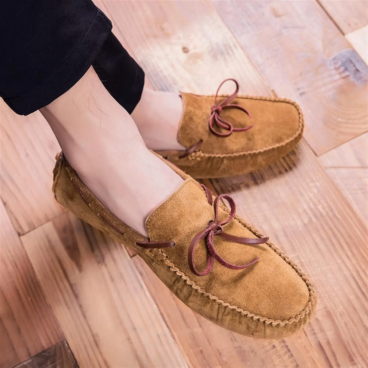 Лоферы кожаные Moccasins Boat Shoes Brown PUGHGAETZF — фото 4