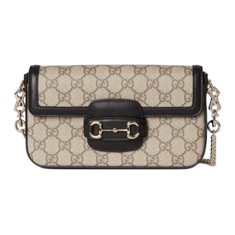GUCCI Миниатюрная кожаная сумка через плечо с конской удилой — фото 2