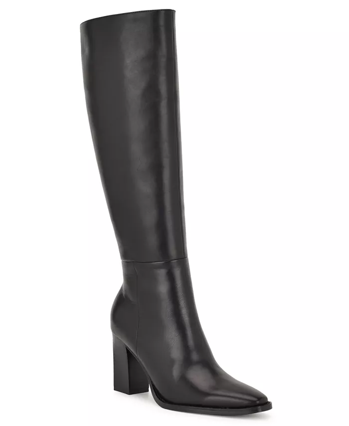 Женские сапоги Zazz на высоком блочном каблуке Nine West, черный
