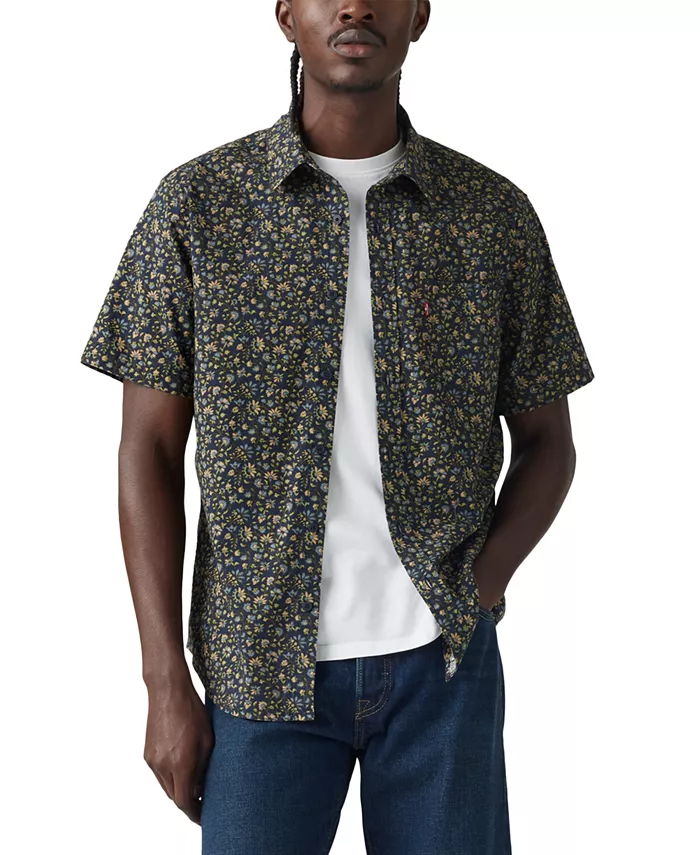 

Мужская классическая рубашка с коротким рукавом и одним карманом, Regular Fit Levi's, мультиколор