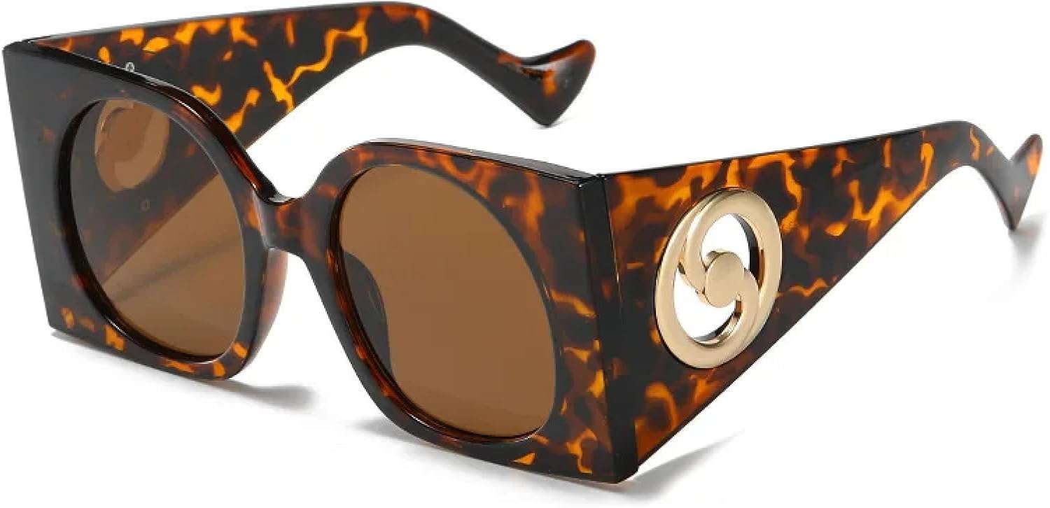 

Разноцветные солнцезащитные очки для мужчин, двухцветная оправа, дорожные солнцезащитные очки, женские солнцезащитные очки с защитой от УФ-излучения UV400 TKKTLLT, Leopard