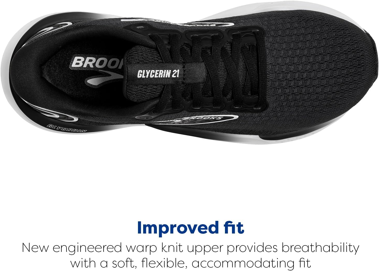 Мужские кроссовки Brooks Glycerin 21 Neutral для бега, белый/черный/серый — фото 4