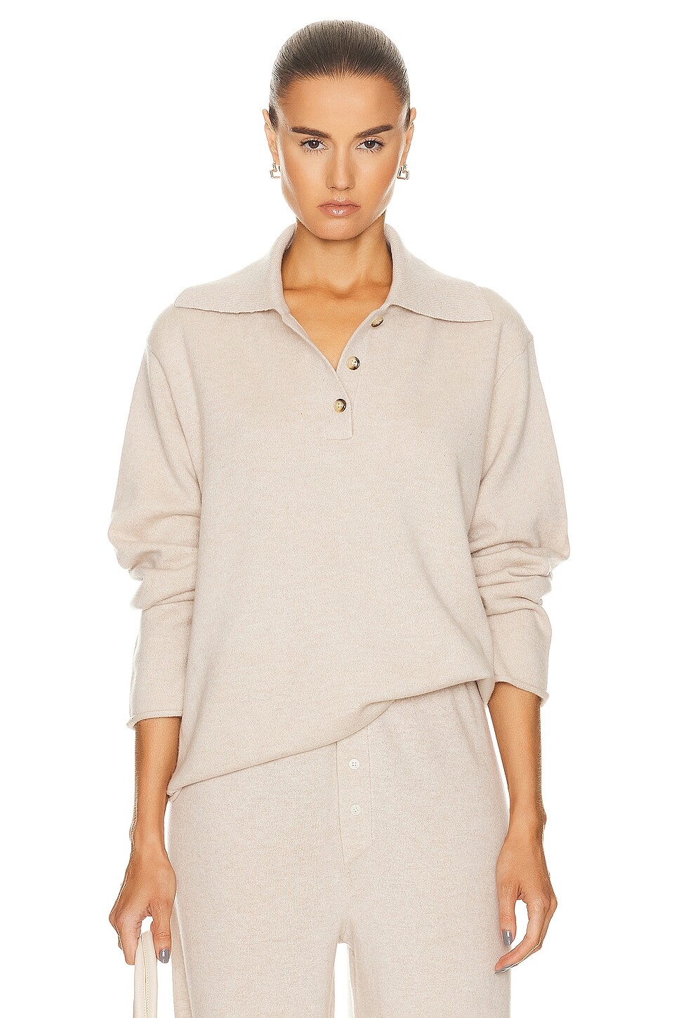 

Свитер Guest In Residence Everyday Polo Top, цвет Oatmeal