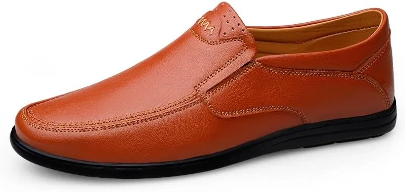 Лоферы мужские, кожаные, Round Toe, Red/Brown SayfuR — фото 2