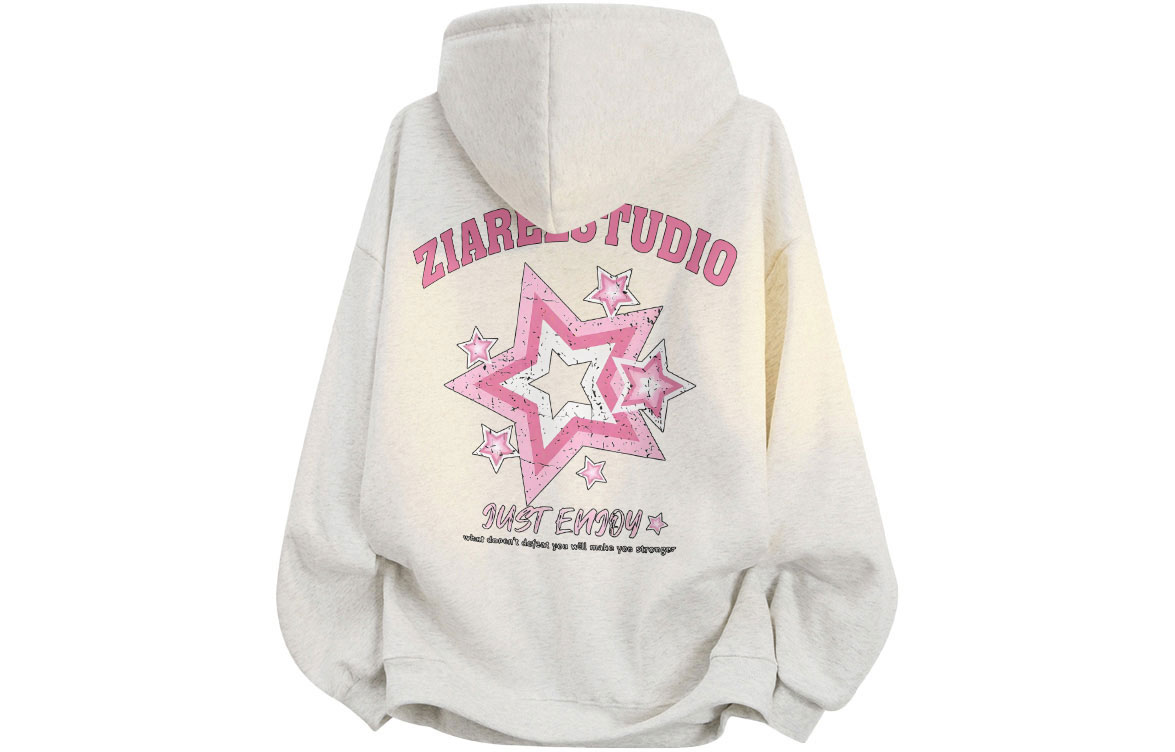 

Толстовка Unisex Hooded Moderate Heavyweight ZIAREL, белый heather серый