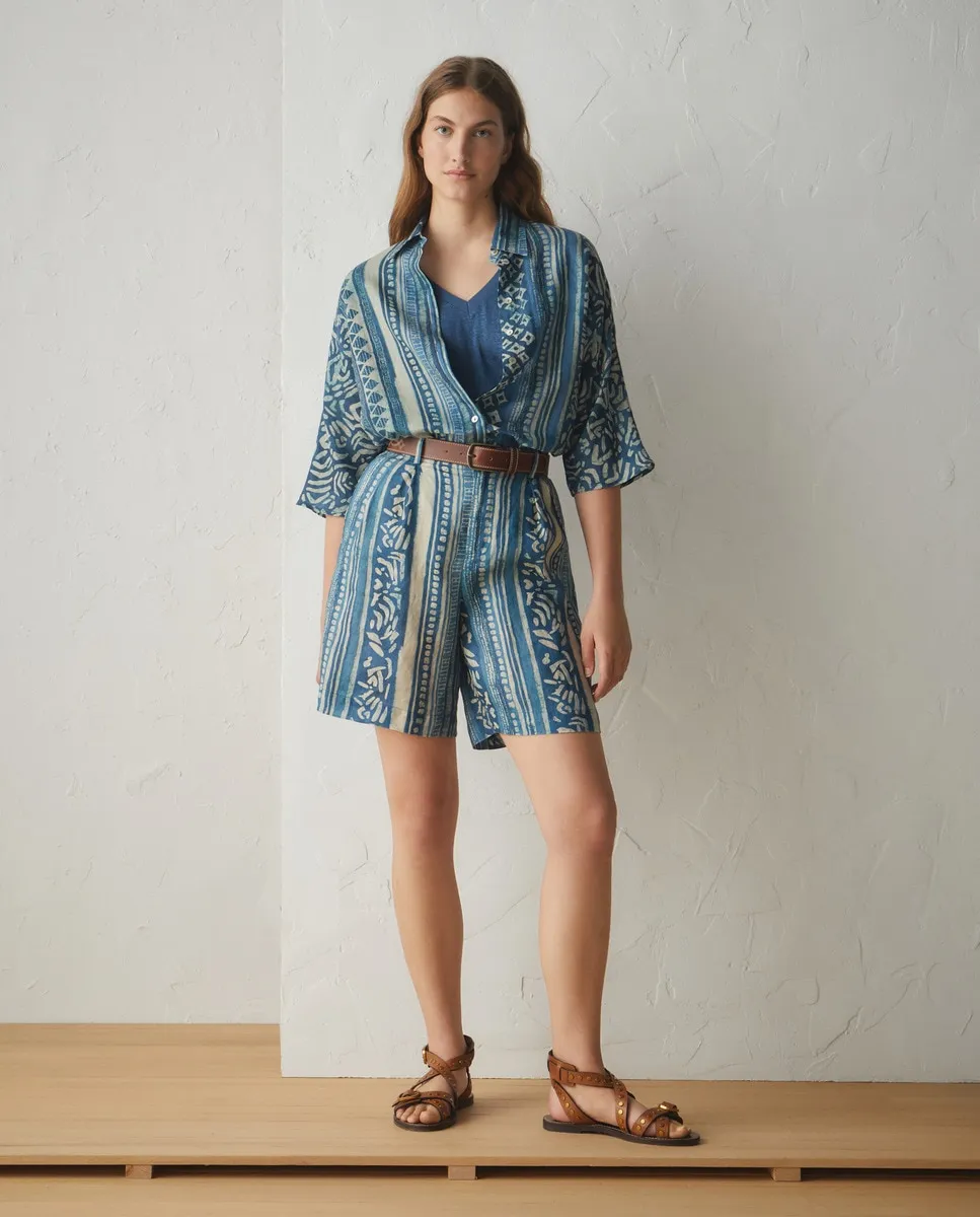 

Женские шорты-бермуды из 100% набивного льна Lloyd's, синий