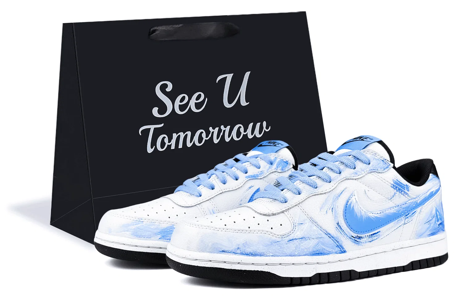 Кроссовки повседневные Nike Big Blue White