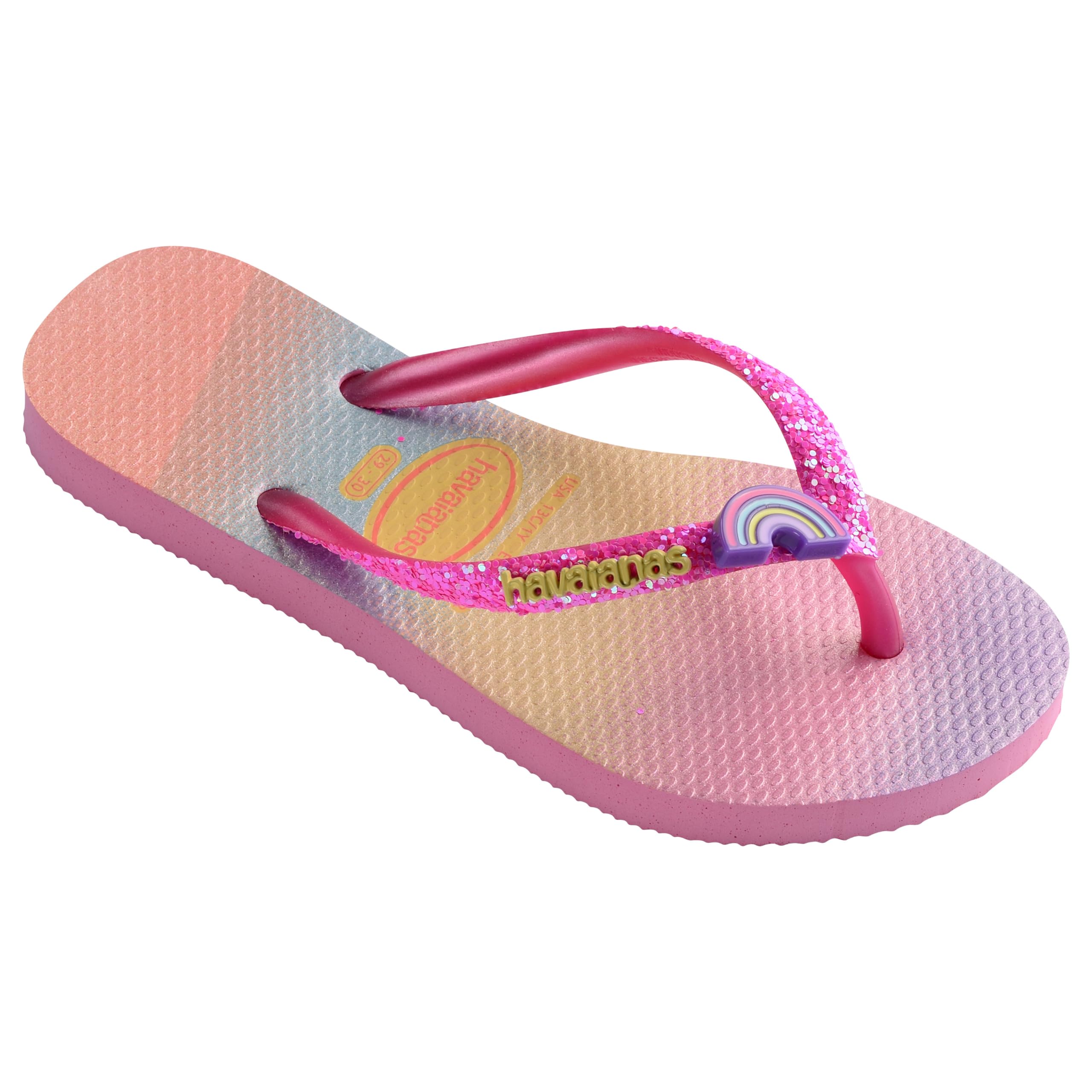 

Сандалии Havaianas Kids Slim Glitter II Flip Flop Sandal, цвет Pink Lemonade/Pink Flux