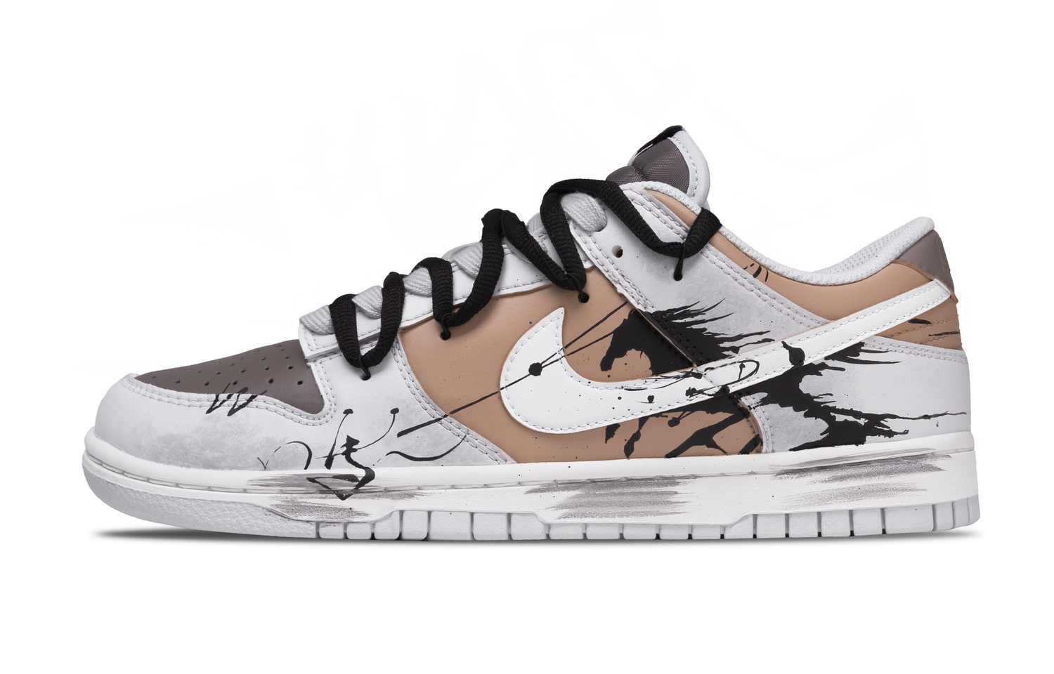 

Низкие кеды Dunk Horse Speed Ink Shadow из искусственной кожи, износостойкие, легкие и дышащие Nike, серый коричневый