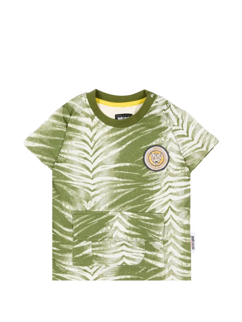 Футболка с зеброй Just Cavalli Kids, зеленый