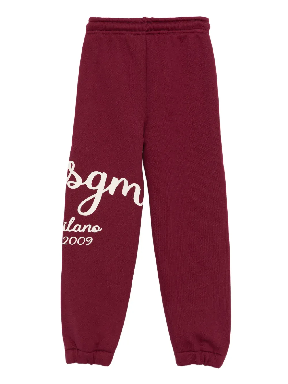 Хлопковые спортивные брюки с логотипом MSGM Kids, красный — фото 2