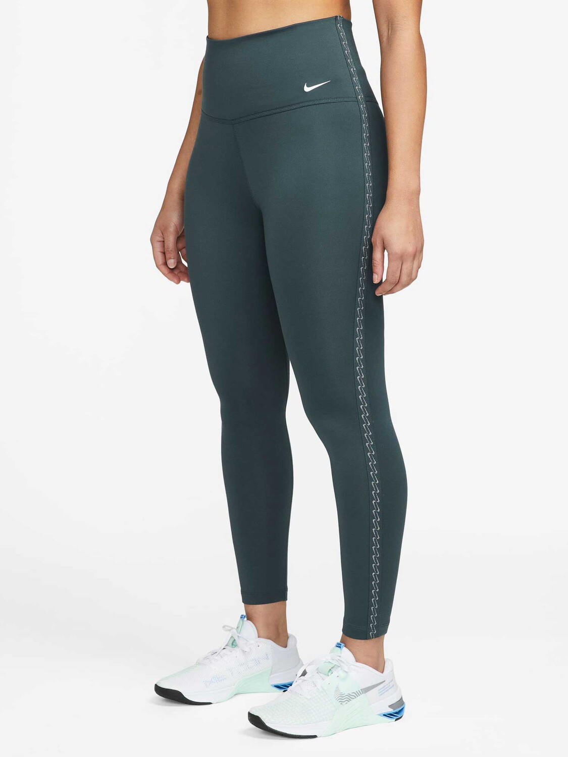 

Тайтсы Nike W NK ONE TF HR 7/8 TIGHT MTLC, зеленый