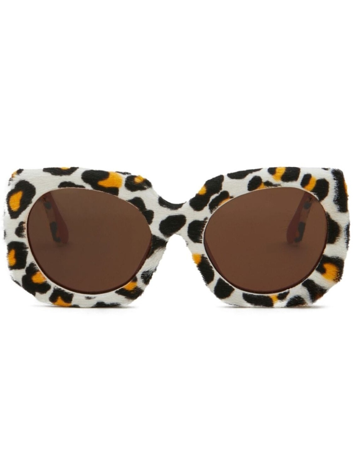 

Marni Eyewear солнцезащитные очки с леопардовым принтом, белый
