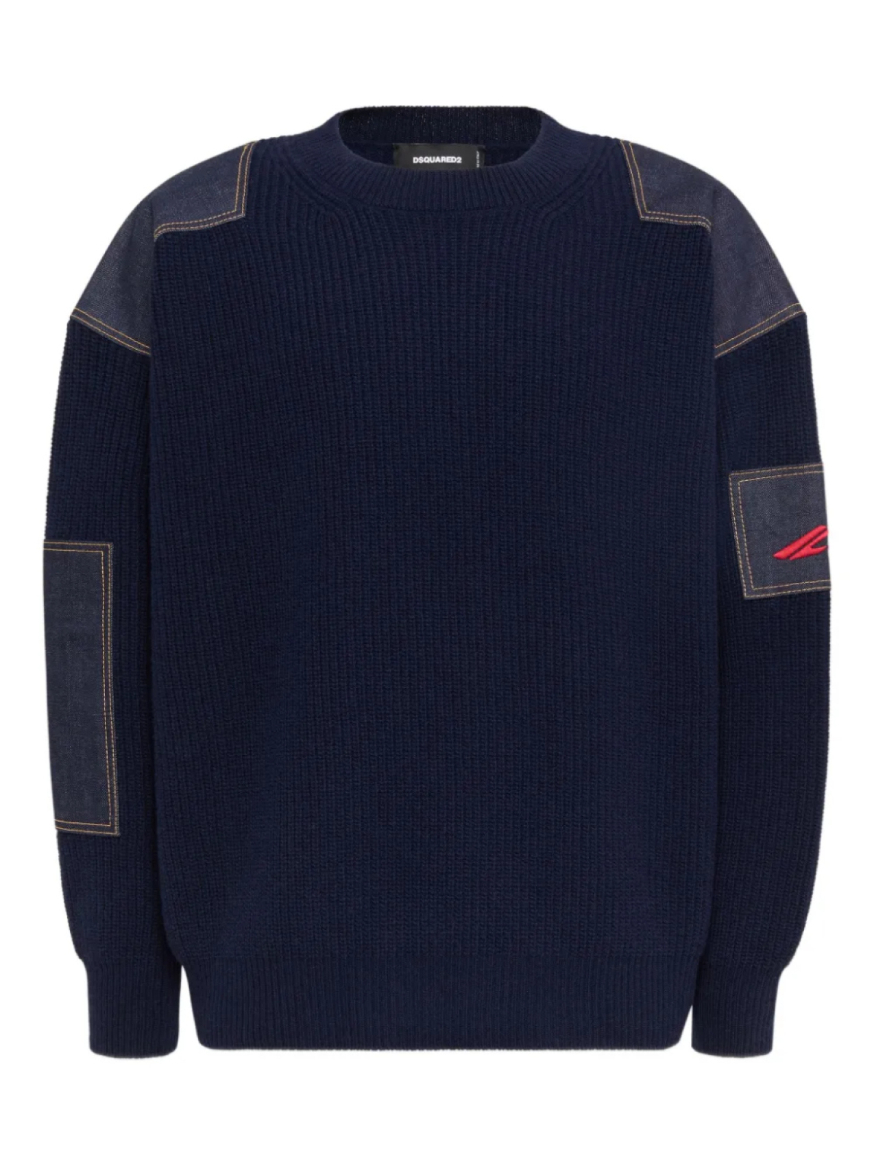 

DSQUARED2 джемпер в технике пэчворк, синий