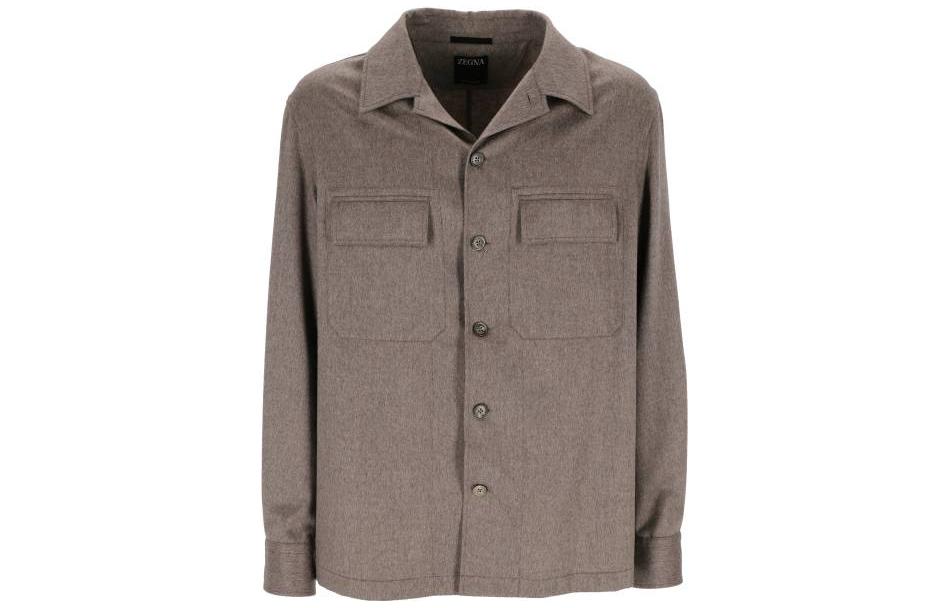 

Мужская рубашка коричневого цвета Ermenegildo Zegna, коричневый