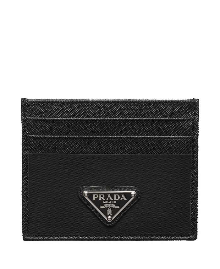 

Картхолдер из переработанного нейлона и кожи Saffiano Prada, черный
