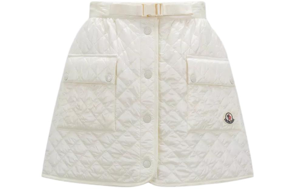 

Юбка миди трапеция с простежкой Moncler, экрю