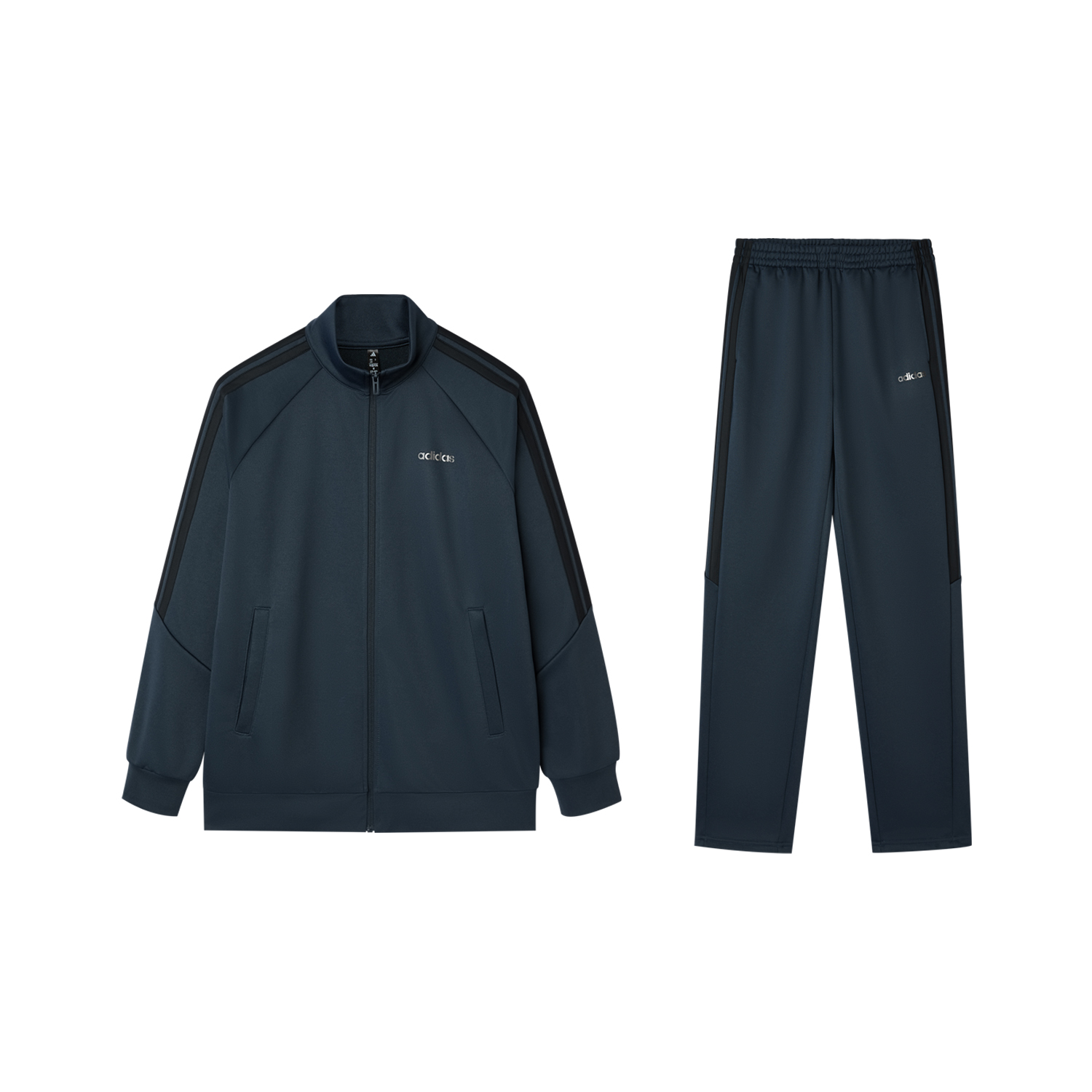 

Adidas Мужская повседневная спортивная одежда, темно-синий цвет, воротник-стойка, умеренная высота