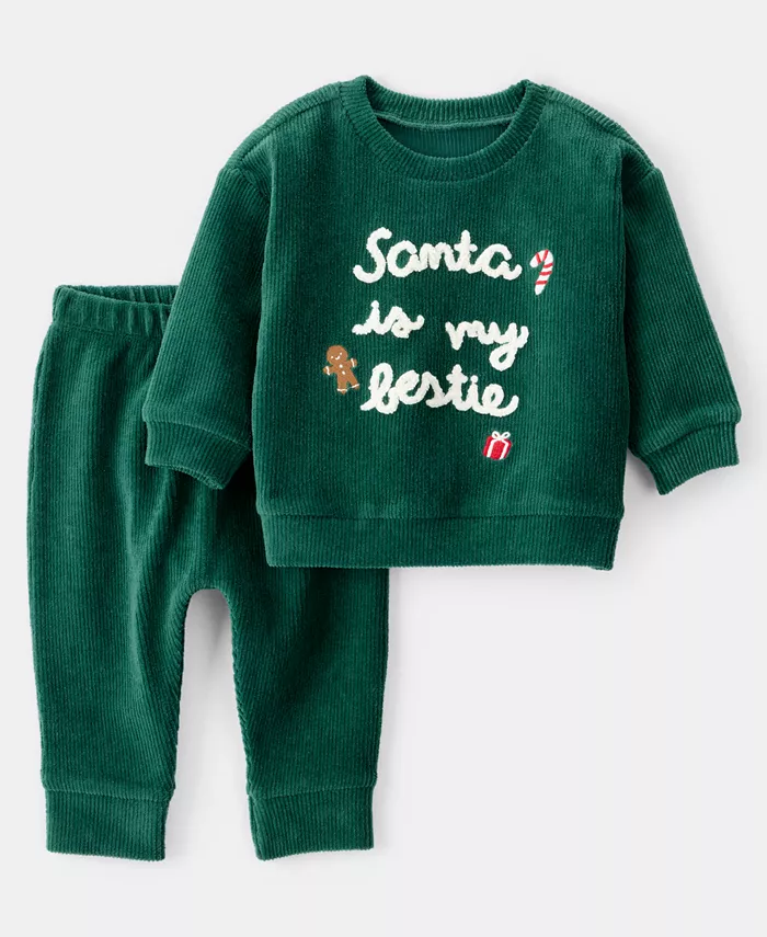 

Детский комплект для мальчиков или девочек: футболка с длинным рукавом и штанишки, 2 предмета Carter'S, зеленый