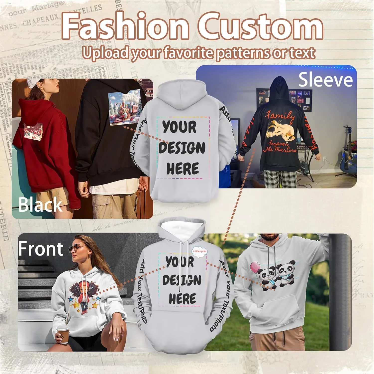 Капюшон с капюшоном Unisex Custom Casual для осени и зимы — фото 2