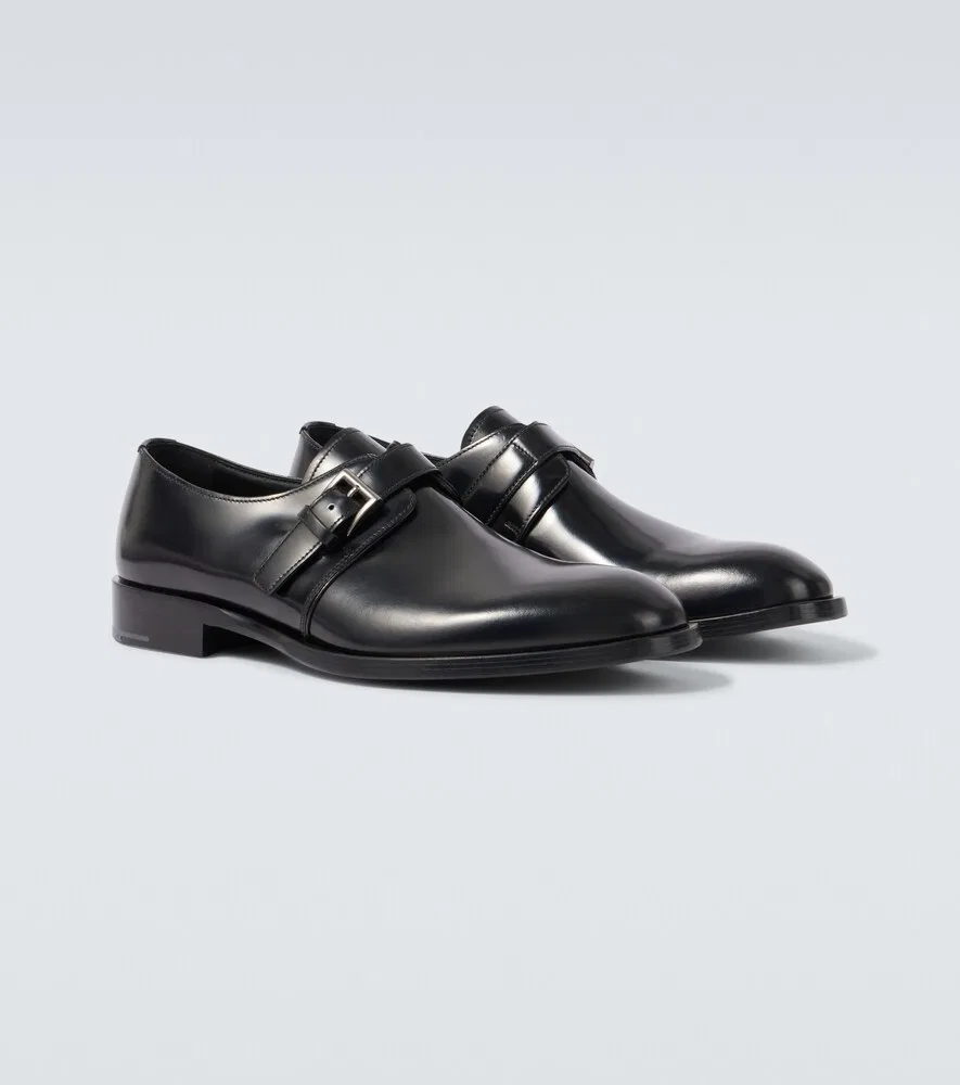 Кожаные туфли-монки Prada, черный