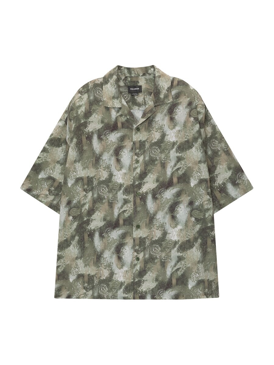

Рубашка Pull&Bear Comfort fit Button Up, кремовый/темно-бежевый