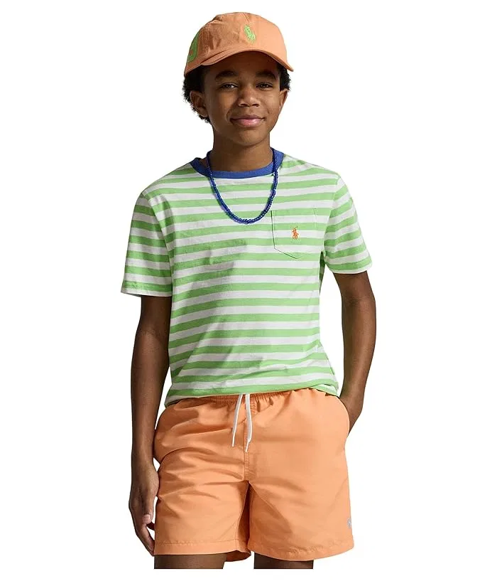 Футболка поло с полосками хлопок Polo Ralph Lauren Kids, Celadon — фото 3