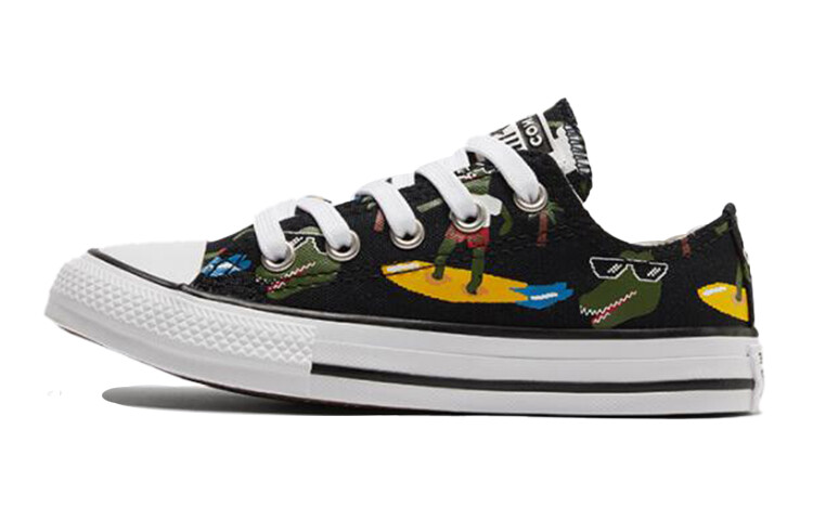 

Кроссовки Chuck Taylor All Star Kids Canvas GS Low-top черного/зеленого/желтого цвета Converse